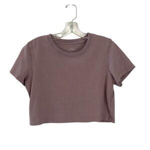 Urban Outfitters Pink Purple Mauve Cropped T-Shirt Top Size Small